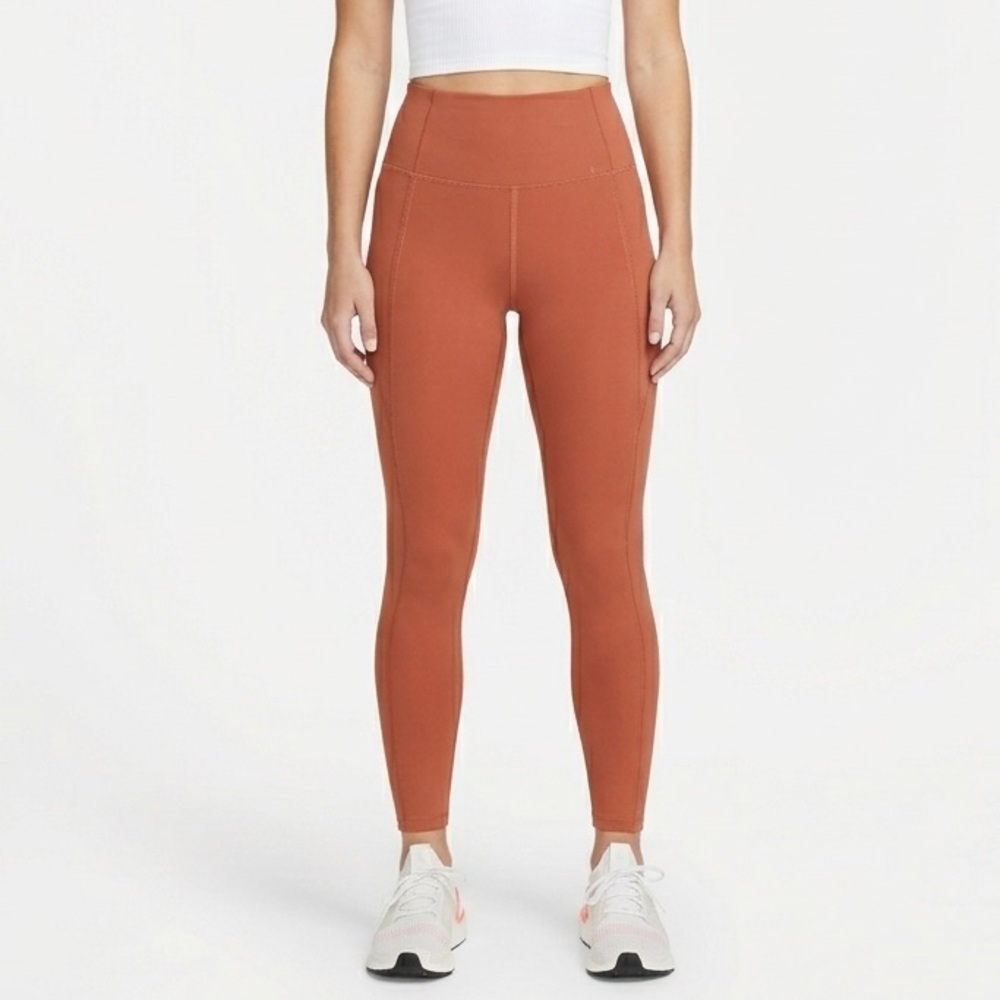 Girlfriend Collective Compressive High-Rise Leggings in Terracotta Earth Small